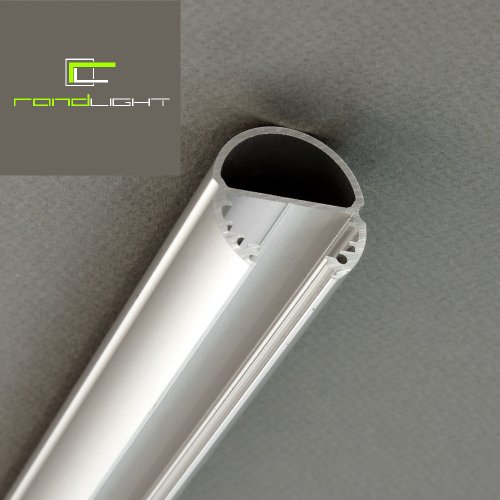 Preisvergleich Produktbild LED Profil OVAL-T ALU 1m eloxiert + weisse Abdeckung