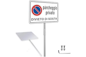Cartelli Divieto di Sosta con Staffo,Yuntarda 30x20CM Cartelli Parcheggio Privato in Alluminio Durevole Resistente Protezione UV Facile da installare