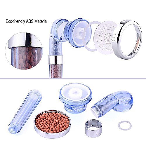 Duschkopf, AUSTOR Handbrause Negative Chlor Ionischen Filter 3-Way sprühen Dusche Kopf Hoher Druck mit Extra 3 pack Ersatz Negative Ionen Ball - 6