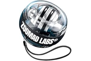 zoomad labs ZOOWERBALL la Bola Giroscópica Ejercicio Muñeca - Refuerza el Agarre - Alivia el Dolor de Brazos y del Muñecas, Mejora el Grip de Escaladores, Golfistas y Atletas en General, 280g