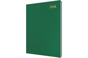 Collins - Essential - Agenda 2026 12 mesi, agenda giornaliera per pagina, copertina rigida A4 - verde (ESSA41.52-26)