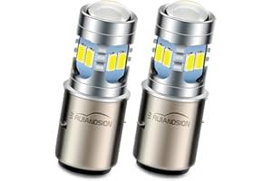 Ruiandsion 2 lampadine LED BA20D per fari da moto, 6 V, 12 V, 6 – 24 V, super luminose, 5730, 12 SMD, lampadine LED H6, fari con anabbaglianti, bianco