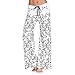 Produktbild LANSKIRT Damen Sommer Pumphose Haremshose Lange Hose Beiläufig Weich Spliss Breite Beinhosen Lose Stretch Weites Bein Hose Hosenrock Yogahose (XL, Weiß D)