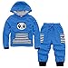 Happy Cherry 2pcs Baby Boy Girl Kids Cartoon Print Stripe Top+pants Casual Fashion Sport Pullover Outfit Clothing Size 110 - Blue