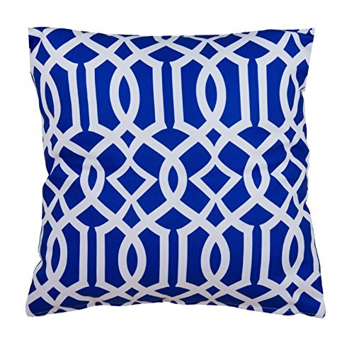 45 x 45cm Geometric Pattern Design Moroccan Tiles Cushion Arabesque Pillow Cover Decorator Covers Sofa Bed Gift Home Decor Cushion in Royal Blue