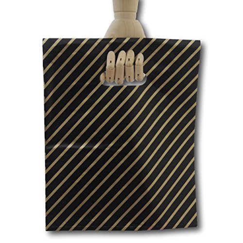 Eposgear - Bolsas de regalo (100 unidades, tamaño mediano, plástico), color negro y dorado