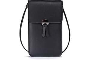 Narunii Sac à bandoulière Femme,Mini Pochette pour téléphone Portable avec en Cuir PU Transparent pour écran Tactile Verrouillage D'amour