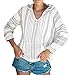 Produktbild TianWlio Frauen Langarmshirt Bluse Hoodie Pullover Langarmshirt Kapuzenpullover Sweatshirt Herbst Lose Lässig Gestrickt Aus der Schulter Pullover Langarm Pullover