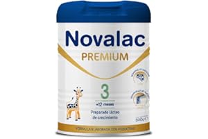 Novalac Premium 3 - Leche en polvo de Continuación 1-3 Años. Contribuye al normal desarrollo cognitivo y de los huesos del bebé. Fórmula Elaborada con Pediatras rica en Calcio, Yodo y Vit D - 800 g