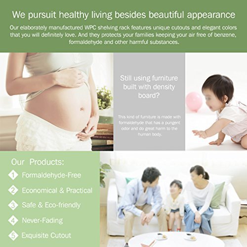 Finether weißes Regal Eckregal Stehregal Standregal Steckregal im Barock Stil für Wohnzimmer Badezimmer zur Aufbewahrung von Dekoartikel Toilettenartikel aus WPC wasserdicht 7 Böden 20 x 20 x 118 cm schmal weiß - 8