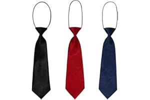 WHGHNCQ 3 Stück Kinder Krawatte, Jungen Krawatte, Vorgebunden Krawatte mit Gummiband, Seidenlook,Vorgebundene Krawatte,Satin Plain farbige formale Krawatte für Hochzeit Abschlussfeier Show,Universalgröße