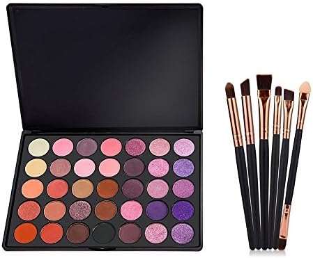 VONISA Eyeshadow Palette 35 Waterproof Makeup Nature Glow Matte Eye Shadows Kits Professional Make Up Shimmer Eye Shadow Pallets with Eyes Makeup Brushes Set Beauty Cosmetics (35P)