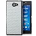 Produktbild Saxonia® Sony Xperia M2 Hülle Case Schutzhülle Cover Slim Design in Carbon-Optik Silber