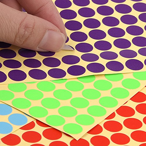 KUUQA 10 Hoja Punto de codificaci  n autoadhesivo Map Label Pegatinas Codificaci  n de etiquetas Ronda de 10mm Combinaci  n de 10 colores  1650 Puntos 