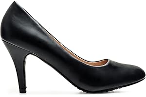 Andrés Machado - Élégants Escarpins rétro pour Femme/Adolescent pour l´été et l´Hiver - AM422 - Bout Arrondi - Talons Moyens Fins - Tailles 32 à 46 EU