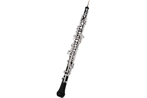 ERYUE oboe,Llave de Oboe C profesional Estilo semiautomático Llaves plateadas Instrumento de viento de madera con guantes de caña de oboe Estuche de cuero Bolsa de transporte Paño de limpieza M