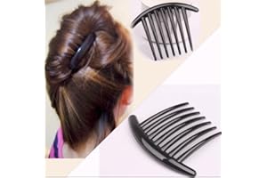 UMIIN Hair Comb Pack of 2 Plastic Side Hair Twist Comb French Twist Comb Hair Clips with Teeth for Fine Hair Accessories for Women Girls, Black…