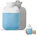 Miniature Hot Water Bottle, with Soft Plush Cover 500ml Small Hot Water Bottles for Keep Warm，Feet Warmer Hot Water Bag (500ML)