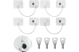 Toivize 4 Pezzi Serratura Frigorifero, Blocco del Frigorifero con Chiavi Lucchetto Frigorifero Lucchetto Frigorifero Bambini, Bianco