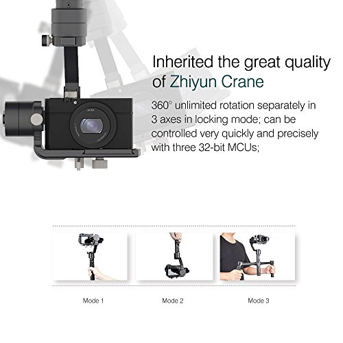 Zhiyun Crane M 3-Achsen-Handheld Gimbal Stabilisator Support Real 12 Stunden Laufzeit, 1 Minute Balance Adjustment, 650g maximale Nutzlast und 360 Grad unbegrenzte Rotation fÃ¼r Smartphones/Action-Kameras/DC/Mirrorless Kameras