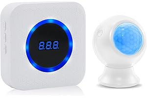 DAYTEE DAYTECH Wireless Motion Sensor Alarm Indoor/Caregiver Pager for Elderly/Movement Entry Alarm/Motion Alarm for Home 1 Battery Motion Sensor + 1 Plug-in Receiver