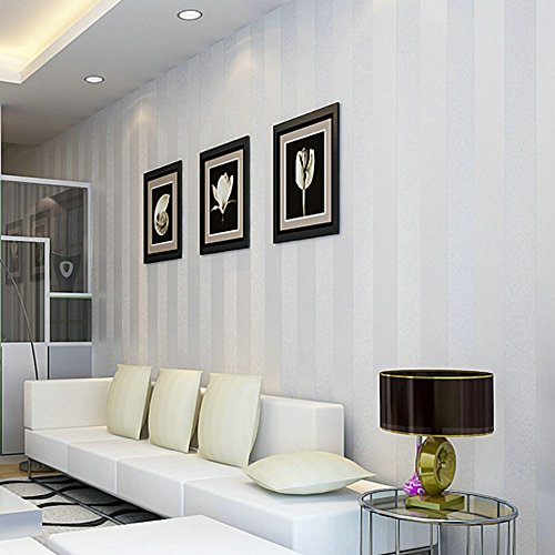 CNFIP 3D Horizontale Und Vertikale Streifen Salon Schlafzimmer TV Hintergrund Nahtlos Vliestapete Multicolor 32,8 IN Lang Breite 1,74 IN,Off-white - 2