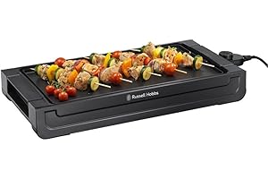 ‎RUSSELL HOBBS Russell Hobbs Grill [Teppanyaki Tischgrill] Fiesta (45x25cm, herausnehmbare & antihaftbeschichtete Grillplatte, variable Temperatureinstellung, Fettauffangschale, 2400W) Elektrogrill 22550-56