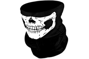 CUSTOMprivé Cache cou masque moto tête de mort, tube multifonctions microfibre permettant de respirer au travers du masque quelle que soit votre activité