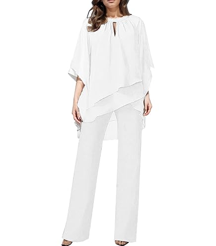 Completo Donna Elegante In Cotone - Tuta Cerimonia Curvy Con Tasche, Taglie Forti - Foto 10