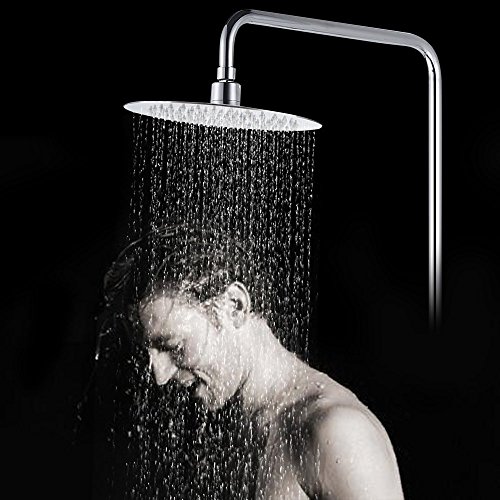 ieGeek 10 Zoll Regendusche Einbauduschköpfe Edelstahl Duschkopf Regenbrause Brausekopf aus Edelstahl mit Anti-Kalk-Düsen poliert Spiegeleffekt hochglänzend - 9