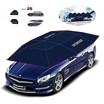 SDJIENN Tente De Voiture Automatique Plié TéLéCommande Portable Protection Automatique Parapluie Abri Voiture Capot De Protection Solaire De Refroidissement,Navy,semiautomatic
