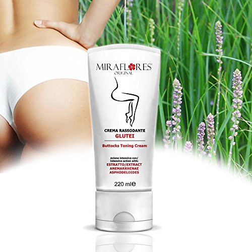 Crema reafirmante de glúteos 220ml - Emulsión suave con Anemarrhenae Asphodeloides y extractos de plantas - Fuerte efecto tonificante y elastizante - Indicado para la epidermis de las nalgas - Tratamiento tonificante y reafirmante profesional