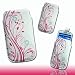 Produktbild Handy Tasche Kunstleder weiß/pink und Zugband M27 für Alcatel One Touch Play 991D / ZTE Skate / Sharp Aquos Phone SH80F / Huawei U9200 Ascend P1 / ZTE Tania / Huawei Ascend D quad / Huawei Ascend D quad XL / LG Jil Sander Mobile E906 / Base Lutea 2