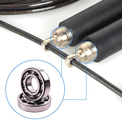 [Springseil] FREETOO Speed Rope jump rope mit Stahlkugellager und verstellbares Seil effektive Skipping Rope für Fitness Fettverbrennung Ausdauertraining und Bodybilding - 3