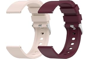 TEFLOTY 20 mm Connected Watch- 2 szt. Silikonowe Bransoletki Szybkoszczelne, Zamiennik Zespołu do Samsung Galaxy Watch/Huawei Watch/Garmin/Fossil/Amazifit, dla kobiet, mężczyzn