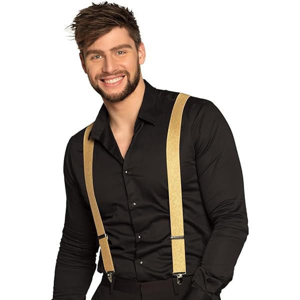 Xerteam Glitzer Outfit Herren Set - Disco Kostüm Mit Hut & Fliege Golden