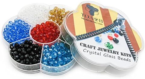TOAOB 560pcs Mixed Colors 6mm Crystal Glass Faceted Beads for Jewellery Making