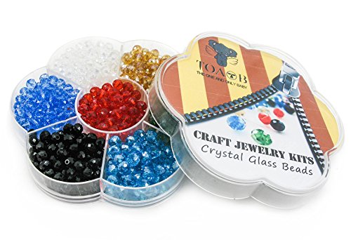 TOAOB 560pcs Mixed Colors 6mm Crystal Glass Faceted Beads for Jewellery Making