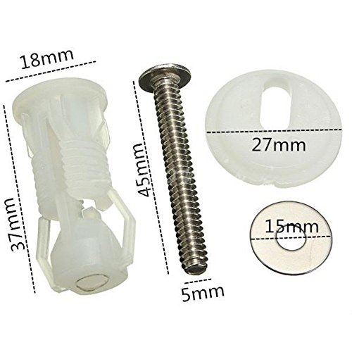 2 WC-Deckel Schrauben Sitz Expansion Nylon GUT Muttern Befestigung oben von ungfu Mall - 3