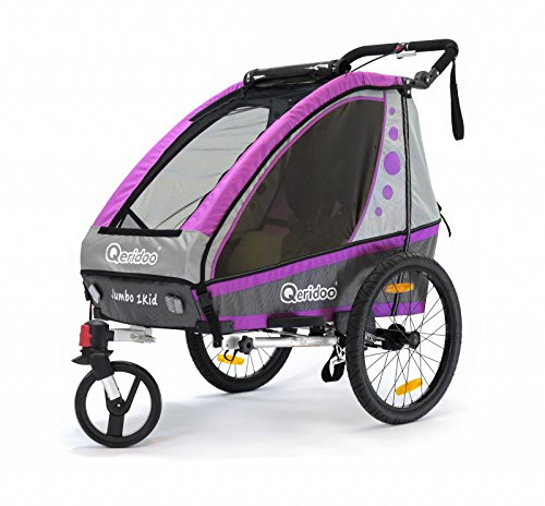 Preisvergleich Produktbild Qeridoo Kinderfahrradanhänger Jumbo1 violett Aluminium Jogger Fahrradanhänger Kinderwagen