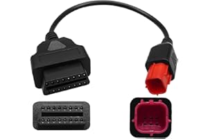 Alchiauto Câble de diagnostic OBD2 OBDII 6 broches 6 broches vers 16 broches Motorrad OBD pour moto Euro5 Connecteur 6 broches Fonctionne avec Guzzi Kawasaki Honda Suzuki Yamaha Harley Davids