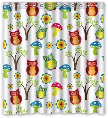 Personal Custom Owl Cartoon Shower Curtain Polyester 167cm x 183cm