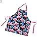Produktbild Momangel Schürze Kochschürze Küchenschürze Latzschürze Flamingo Blume gedruckt mit verstellbarem Nackenband 2#