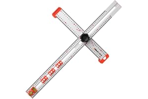 YIOKII Règle carrée en T de 60 cm - Règle d'angle de haute précision - Pour le travail du bois, le dessin, le marquage - Outils réglables en alliage d'aluminium - Règle en T