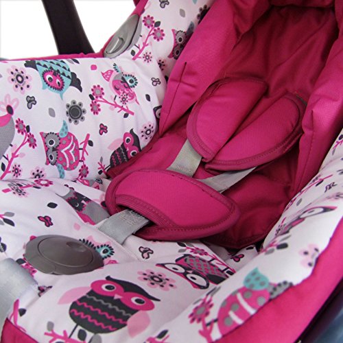 Babys-Dreams Ersatzbezug für Maxi-Cosi CabrioFix 6 tlg. PINK + EULEN §1 *NEU* Bezug für Babyschale Sommerbezug Cabrio Fix - 4