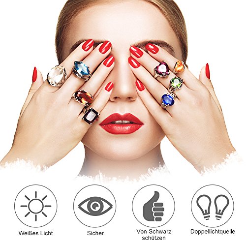 GHB Nageltrockner UV Lichthärtungsgerät Professionelle Nagellack 48W/24W mit 3 Timer