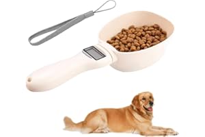 Hojalis Cuillère à Mesurer pour Chien, Cuillère de Mesure Électronique avec Écran LCD, Balance Aalimentaire Multifonctions, Cuillère Pesée Détachable pour Aliments de Chats Chiens