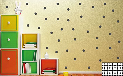 kleb-drauf® - 40 Punkte / Grau - matt - Aufkleber zur Dekoration von Wänden, Glas, Fliesen und allen anderen glatten Oberflächen im Innenbereich; aus 19 Farben wählbar; in matt oder glänzend
