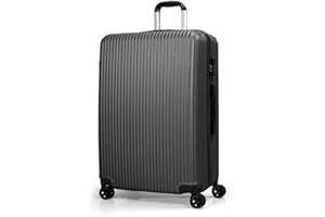 FOSANI Large Suitcase |Aluminium Telescopic Handle | Lightweight Hard Shell Suitcases |3 Digit Combination Lock | 4 Silent Dual Spinner Wheels (Grey, Large 28'')