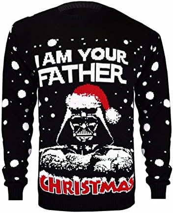 Unisex Ladies Men Knitted Xmas Star Wars Vintage Darth Vader Novelty Jumper S-XL (black= dv, M)